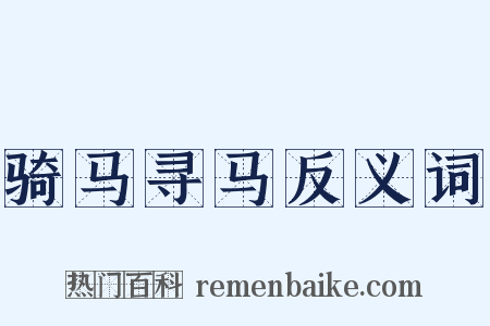 骑马寻马反义词是什么意思的图片